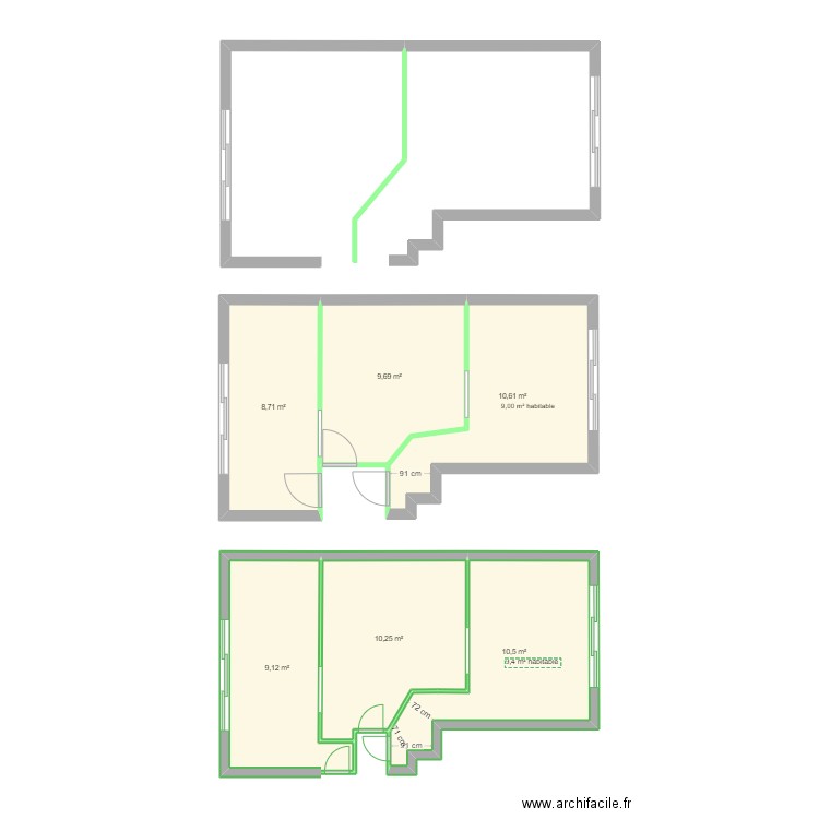 Plan avant / après 3. Plan de 0 pièce et 0 m2