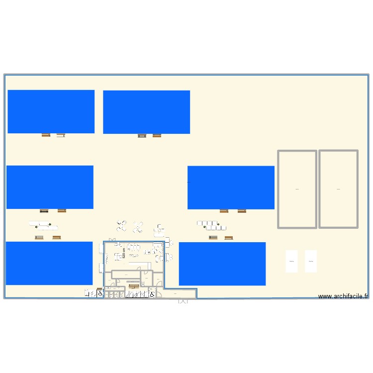 Club house 3. Plan de 15 pièces et 268 m2
