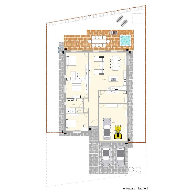 Maison oudrenne meubles. Plan de 8 pièces et 181 m2
