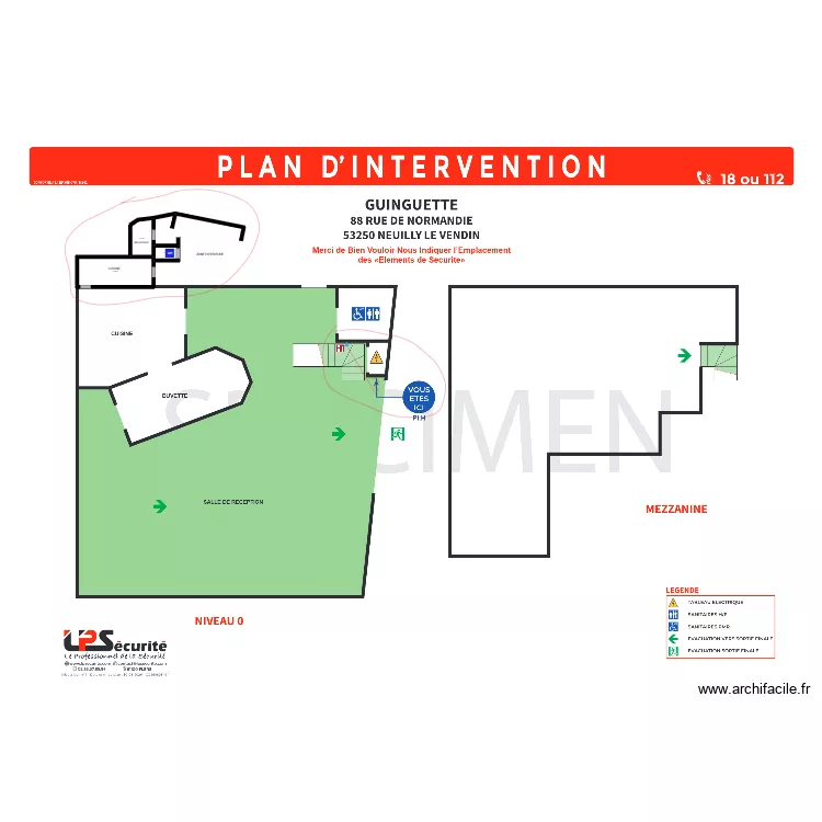 modif guinguette. Plan de 3  et 34 m²