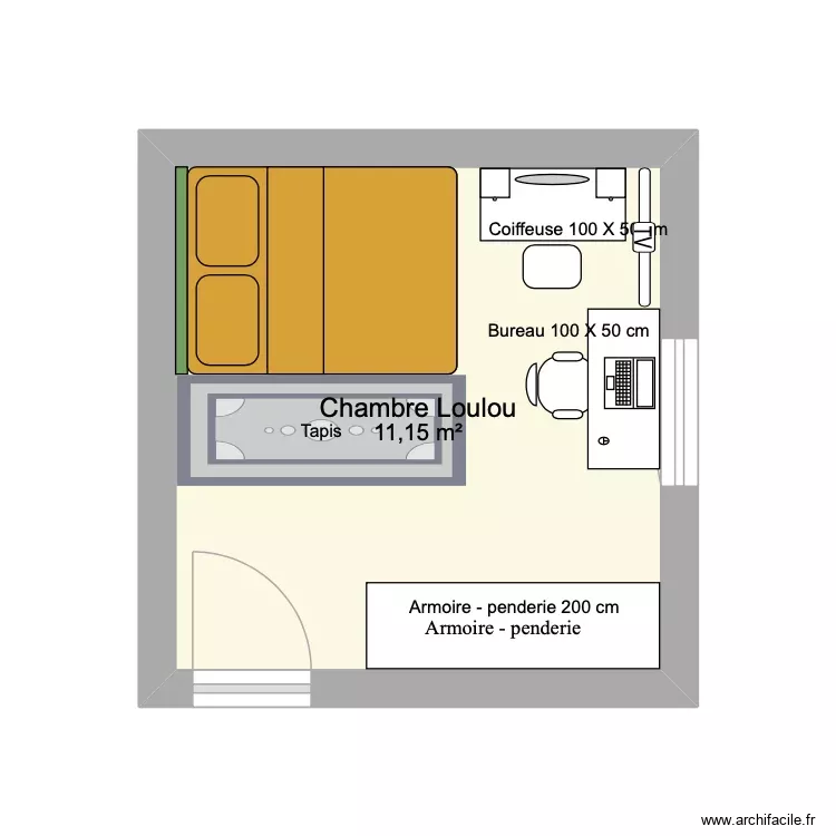Plan. Plan de 1 Pièce et 11 m² Plan. Plan de 1 Pièce et 11 m²