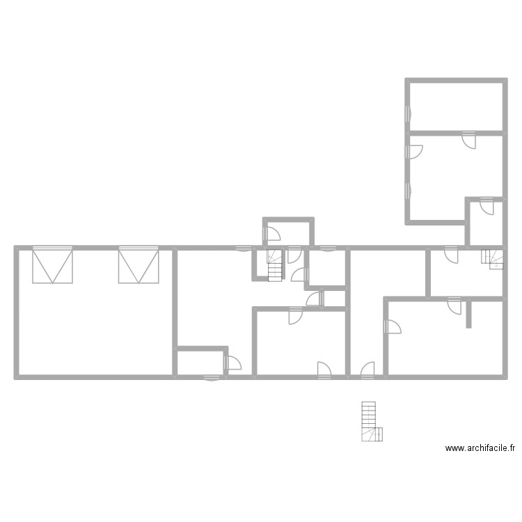 NICOLE_RDC. Plan de 13 pièces et 258 m2