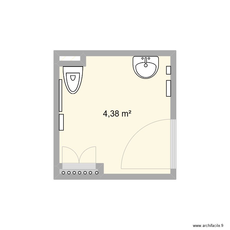 ROISSY EN BRIE. Plan de 3 pièces et 5 m2