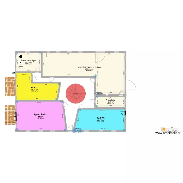 Le Rizac RDC - 3&egrave; version. Plan de 