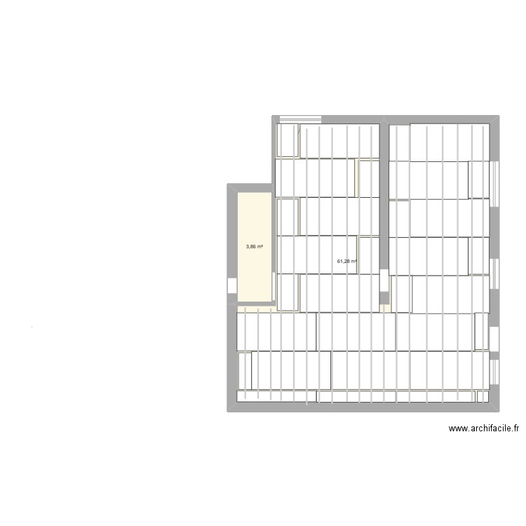 NIVEAU 0 PLACO VERTICALA. Plan de 2 pièces et 65 m2