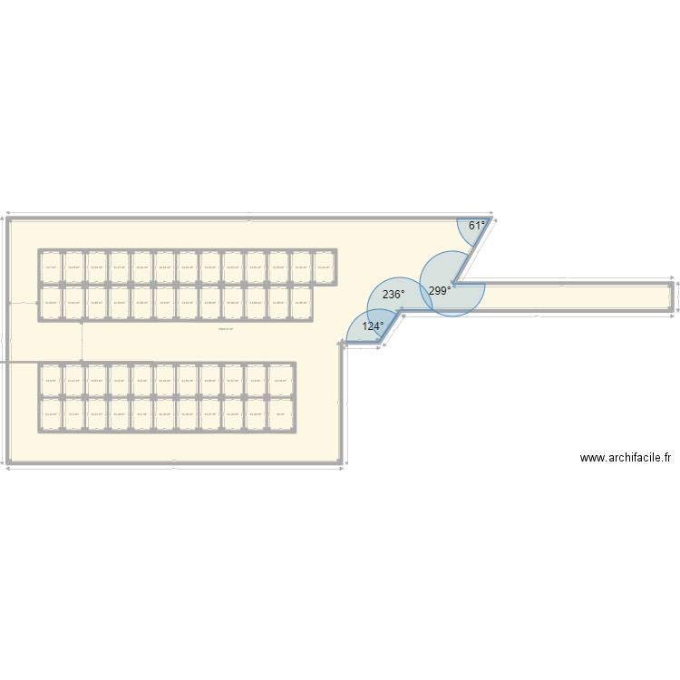 debernard. Plan de 48 pièces et 2440 m2