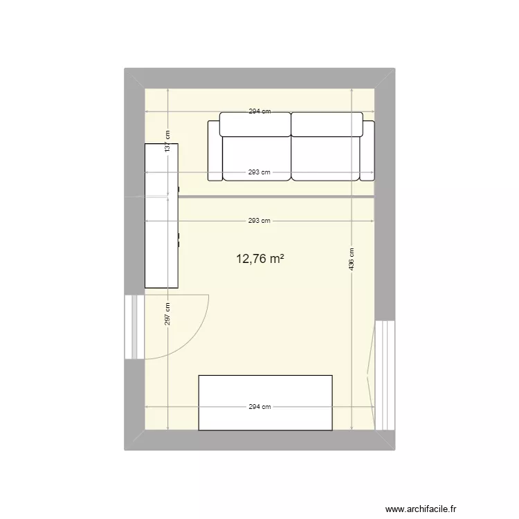 Etage chambre 3 HC. Plan de 
