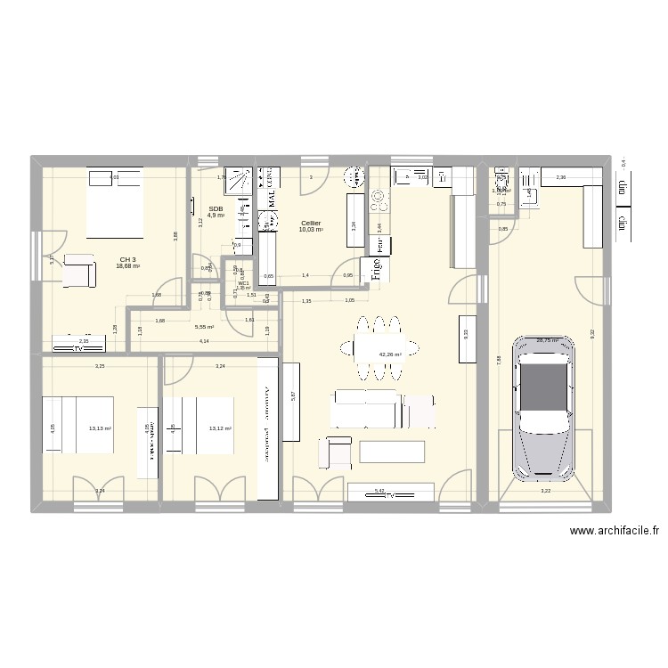 Maison au 60e 04 01 2026 18h42. Plan de 10 pièces et 139 m2