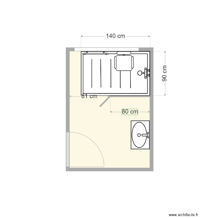 plan gueguen après travaux. Plan de 1 pièce et 4 m2