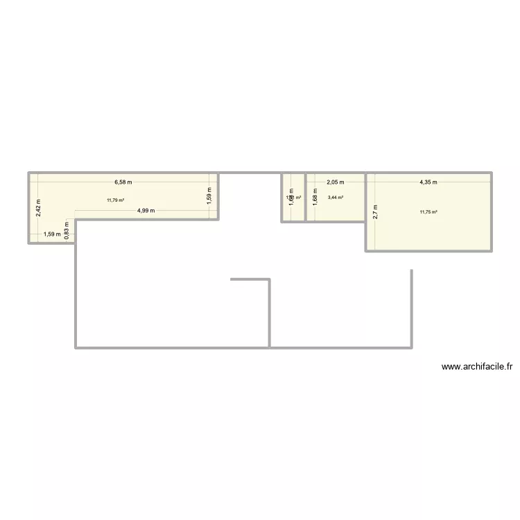 Appartement p. G. Plan de 4 pièces et 28 m²