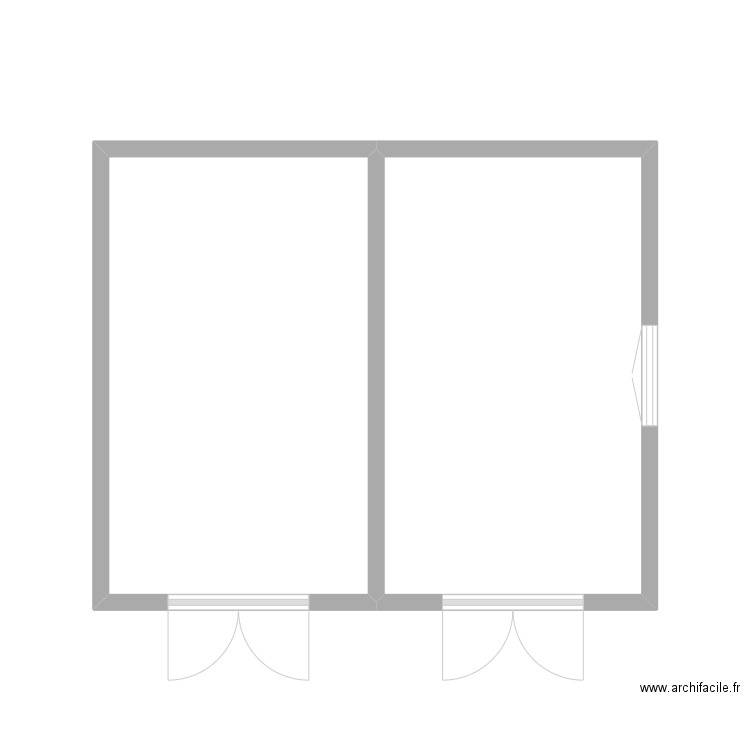 Annexe bâtiment 2. Plan de 2 pièces et 23 m2