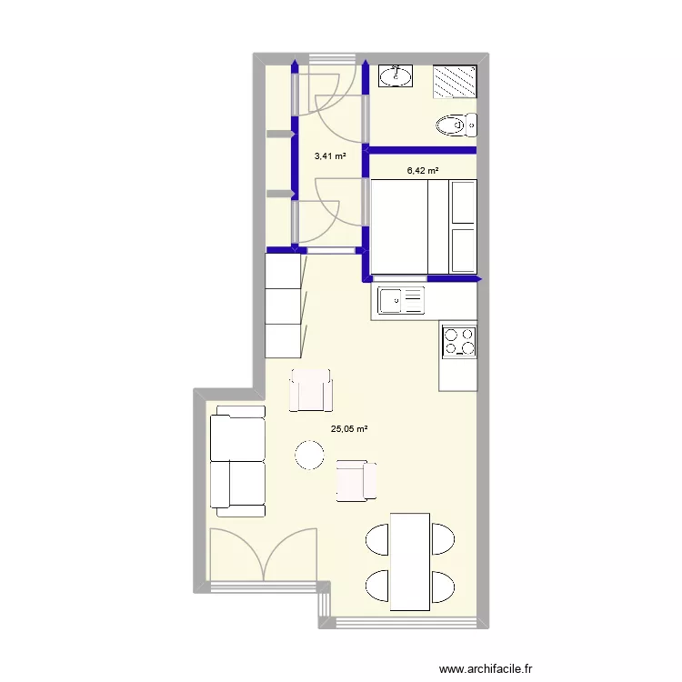 Appartement Westende. Plan de 