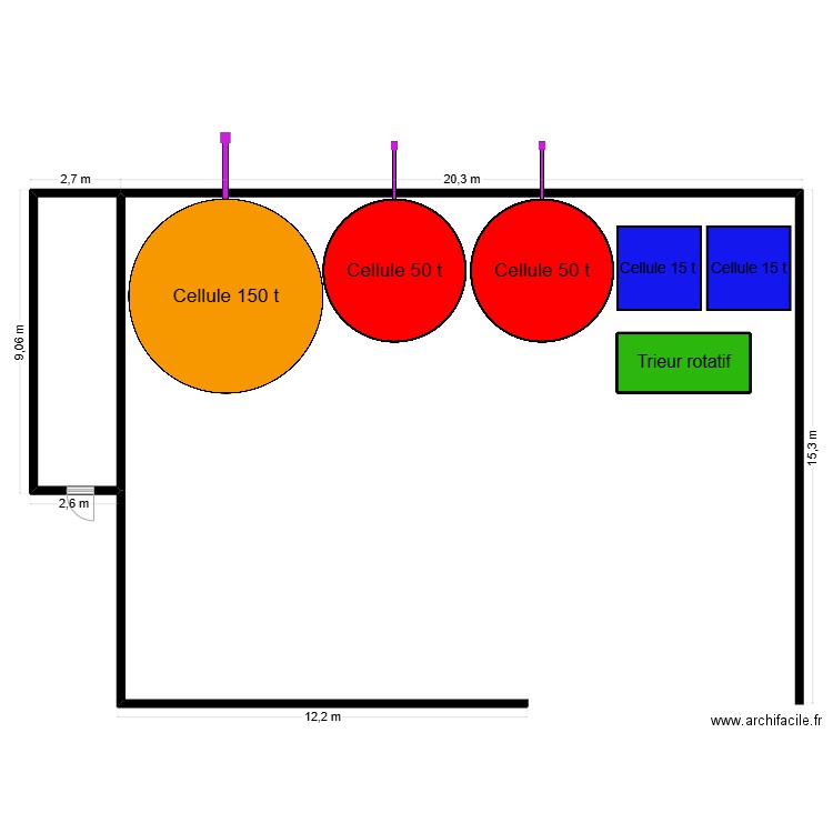 Bâtiment + cuve à fioul. Plan de 1 pièce et 21 m2