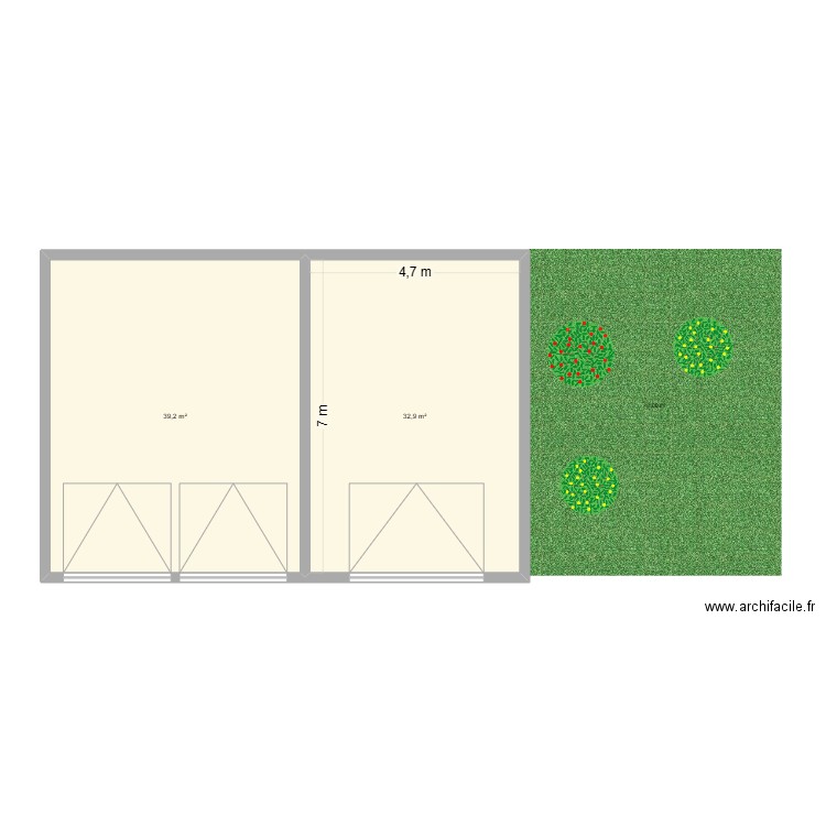 plan garage 2025 20 juin 25. Plan de 2 pièces et 72 m2