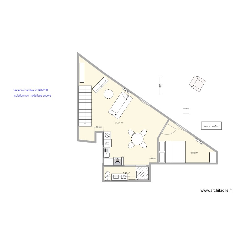 Maldoyenne 3eme_aménagement 3. Plan de 3 pièces et 44 m2