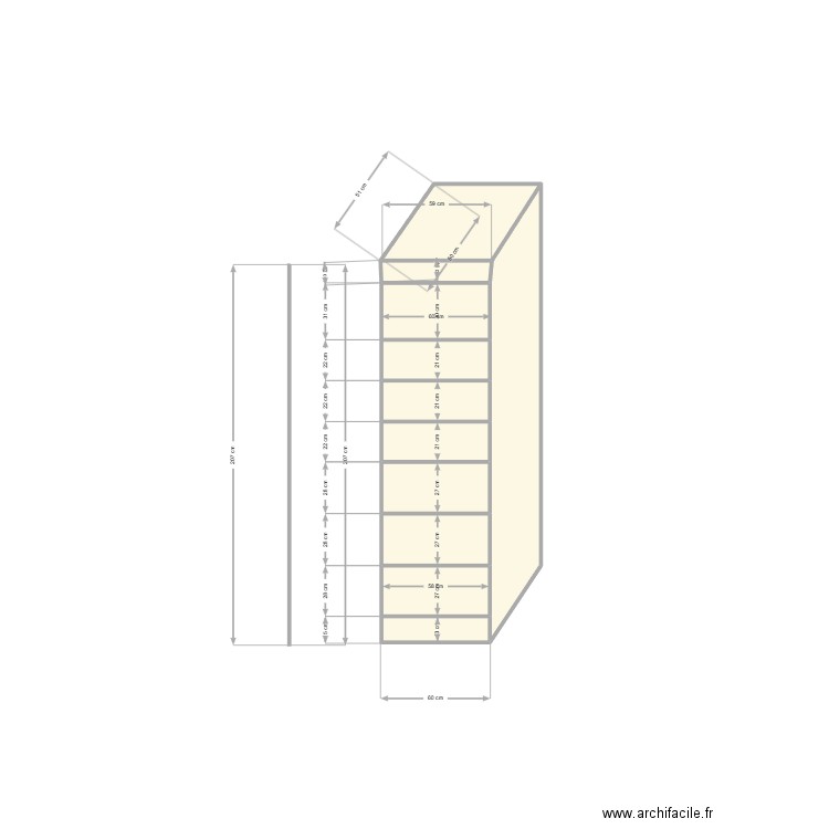 Présentoir Cafés Maurice. Plan de 11 pièces et 2 m2