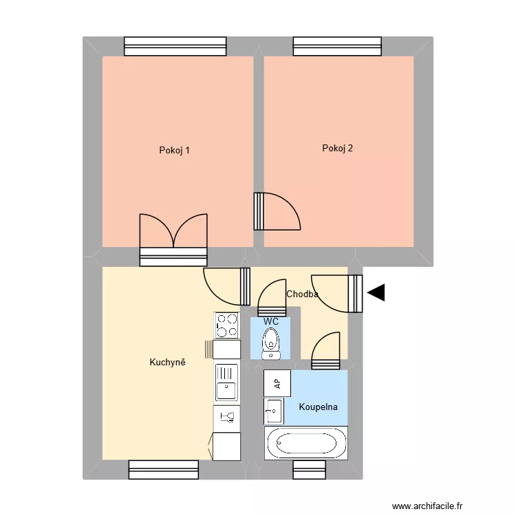 Sportovní 2169, byt 1. Plan de 11 et 169 m² Sportovní 2169, byt 1. Plan de 11 et 169 m²