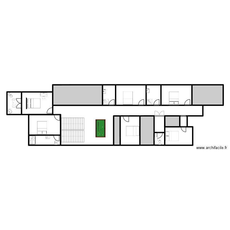 Château de Remaucourt - Etage. Plan de 17 pièces et 150 m2