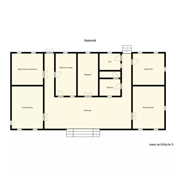 Vue en plan Maternit&eacute; KPINNOU M. Plan de 