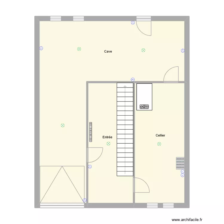 sous sol. Plan de 3 pièces et 76 m² sous sol. Plan de 3 pièces et 76 m²