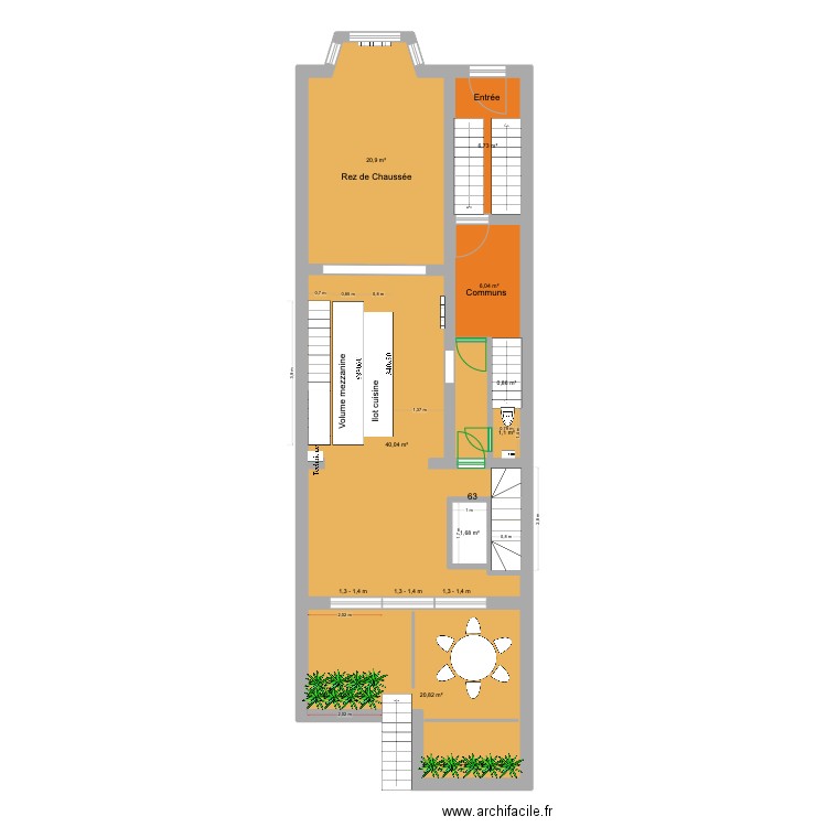 Marie José Rez Permis 2025. Plan de 8 pièces et 98 m2