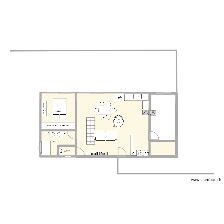 Maison Neuilh 1. Plan de 4 pièces et 65 m2