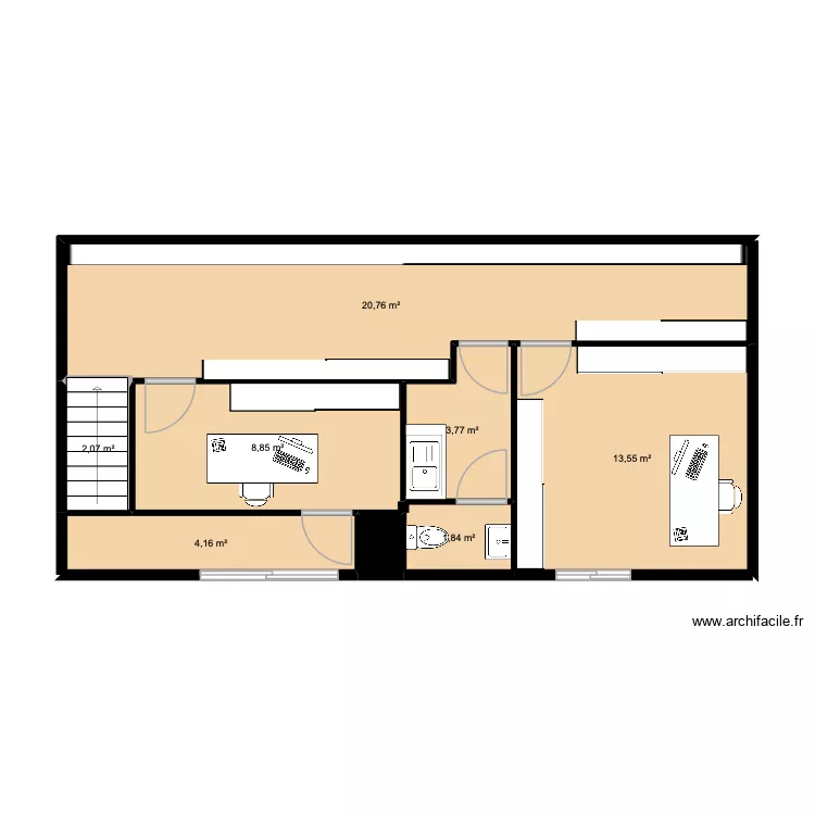 PHIE. Plan de 8  et 56 m²