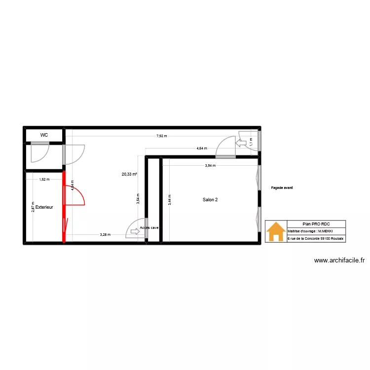 MEKKI FATAH RDC PRO. Plan de 6  et 42 m²