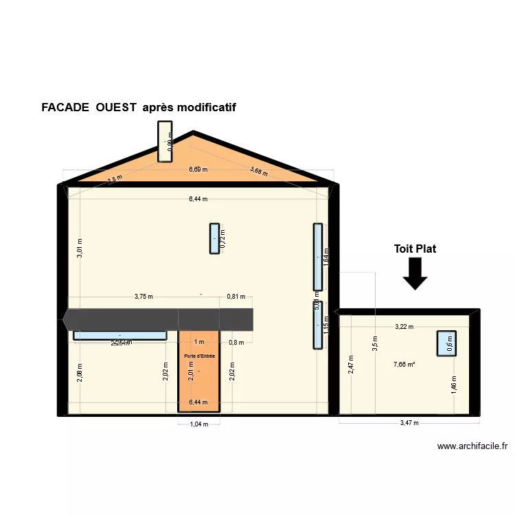 DP CAPO PLANS FACADES OUEST après modificatif. Plan de 10 et 47 m² DP CAPO PLANS FACADES OUEST après modificatif. Plan de 10 et 47 m²