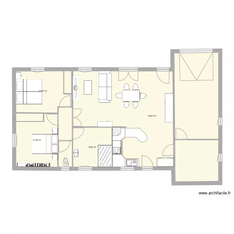 B1A. Plan de 4 et 107 m² B1A. Plan de 4 et 107 m²