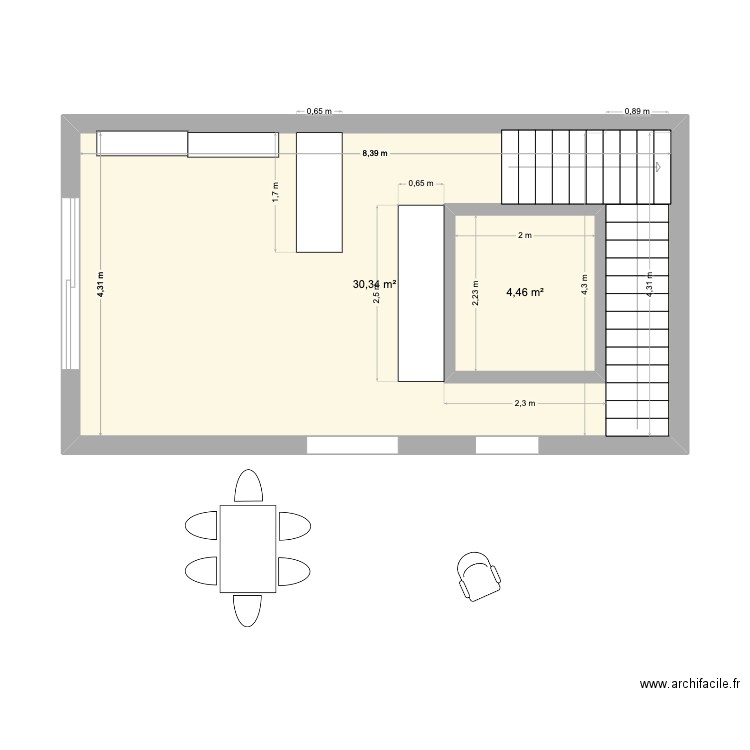 CARGESE BAS. Plan de 2 pièces et 41 m2