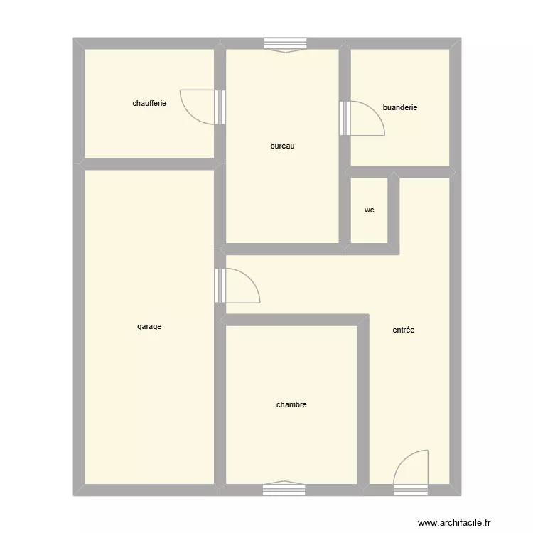 DEBROUST rdc &eacute;tat initial. Plan de 7  et 78 m²