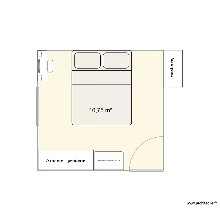 Chambre. Plan de 1 Pièce et 11 m² Chambre. Plan de 1 Pièce et 11 m²