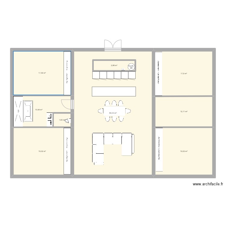 Maison . Plan de 9 pièces et 169 m2