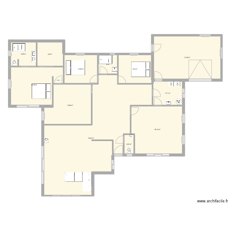 Loctudy. Plan de 12 pièces et 219 m2
