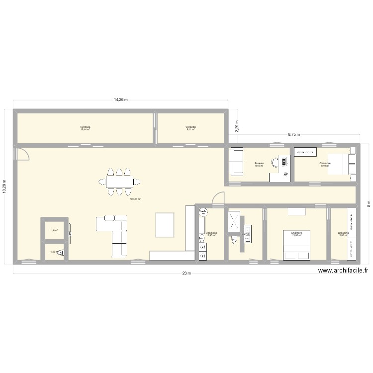 plan offekerque v2. Plan de 11 pièces et 184 m2