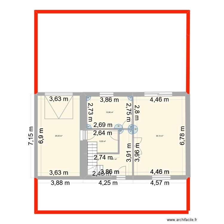 Plan m.rousset. Plan de 6 pièces et 81 m2