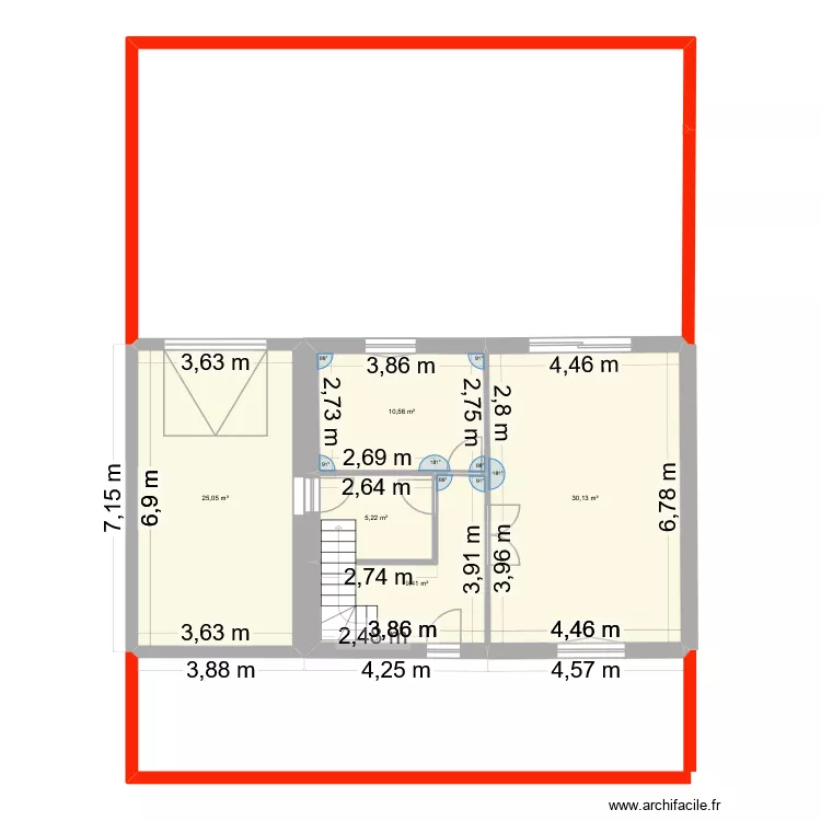 Plan m.rousset. Plan de 5 pièces et 80 m²