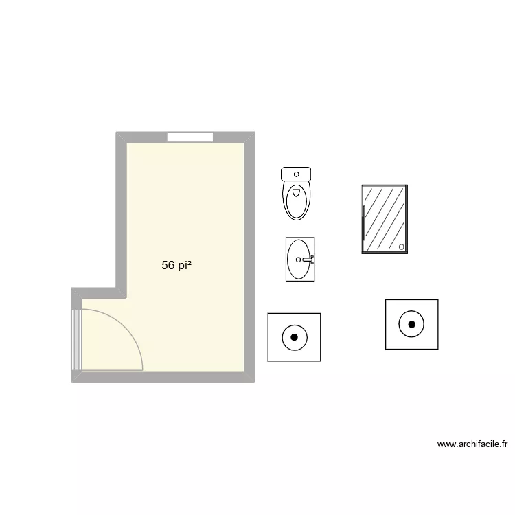 salle deau. Plan de 1 Pièce et 5 m² salle deau. Plan de 1 Pièce et 5 m²