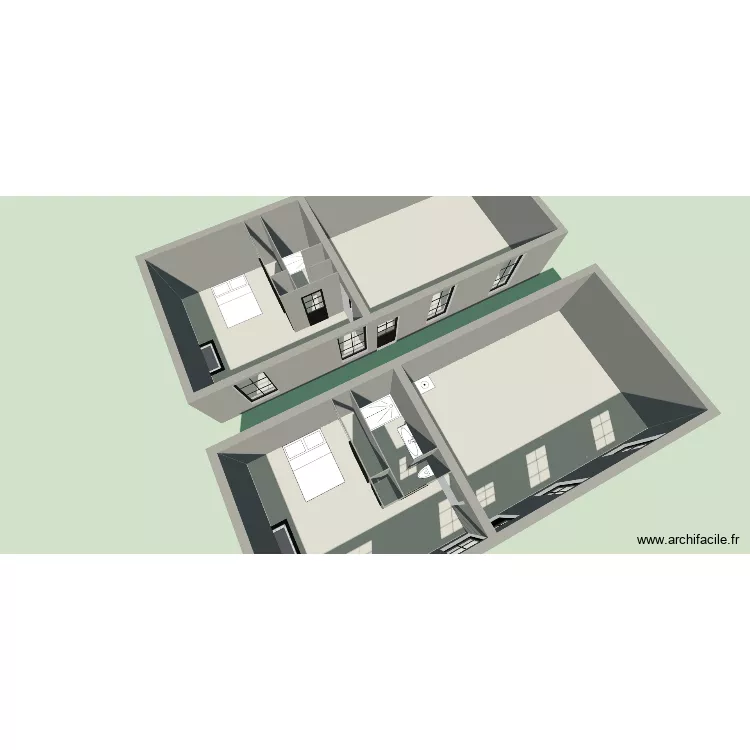 Maison plan simple V2. Plan de 10  et 125 m²