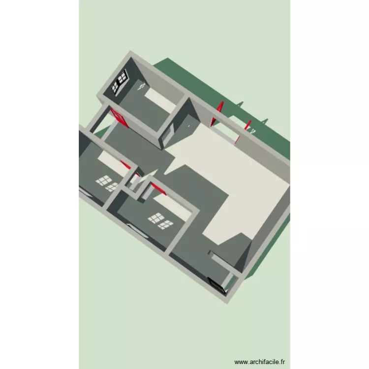 Maison plan 3. Plan de 4 Pièces et 44 m² Maison plan 3. Plan de 4 Pièces et 44 m²