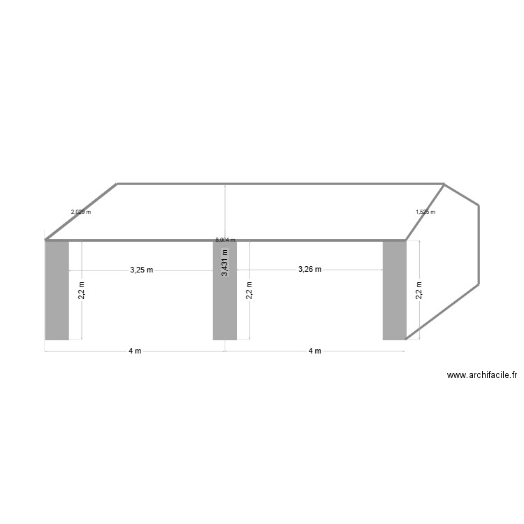 Façade sud abri voiture. Plan de 0 pièce et 0 m2
