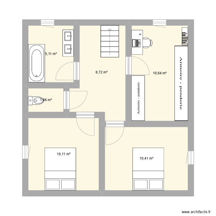 étage maison construction. Plan de 0 pièce et 0 m2