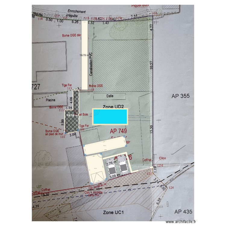 Amnégement exterieur_v0.1. Plan de 4 pièces et 80 m2