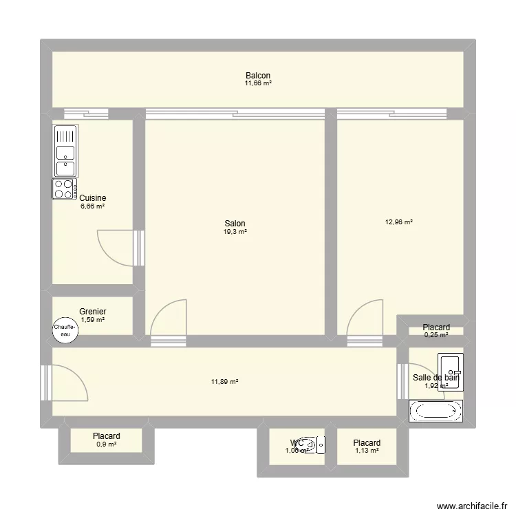 Futur appt. Plan de 11 et 69 m² Futur appt. Plan de 11 et 69 m²