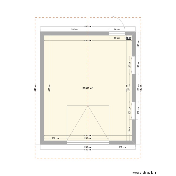 foissier. Plan de 1 pièce et 30 m2