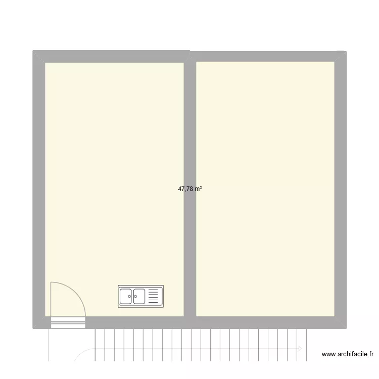 plan appartement. Plan de 1  et 48 m²