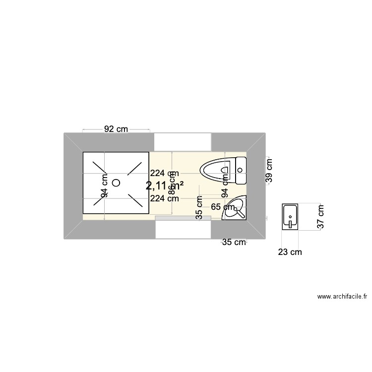 douche jaures. Plan de 0 pièce et 0 m2