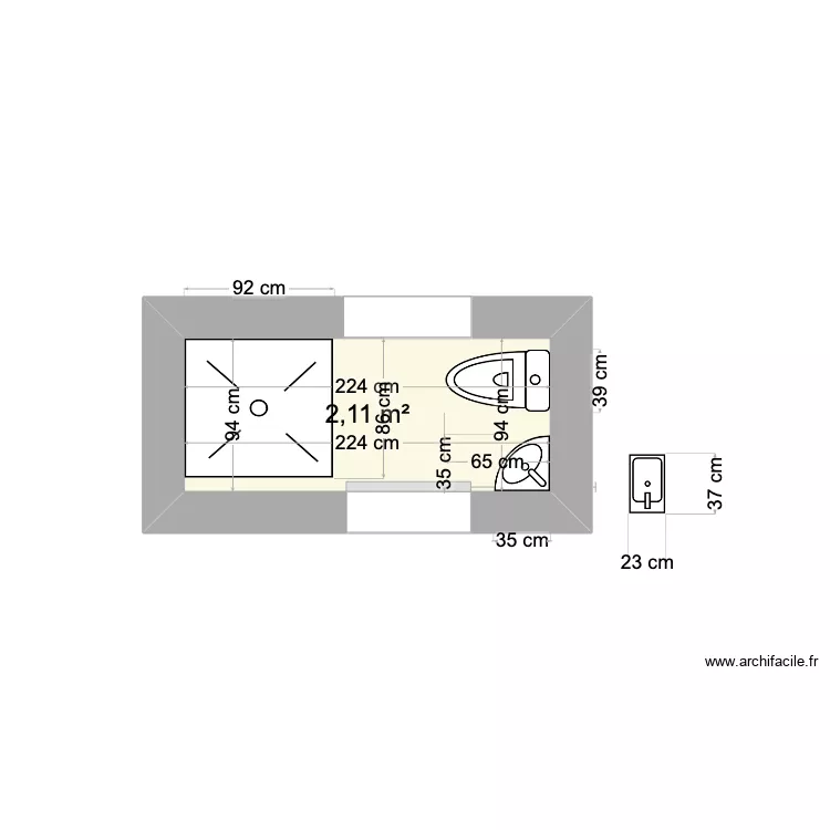 douche jaures. Plan de 