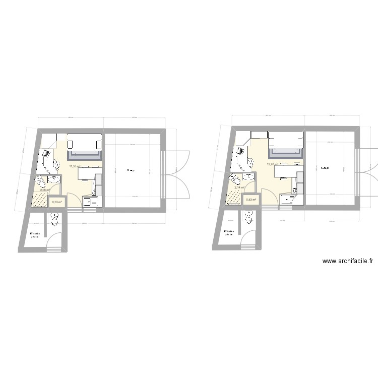 studio bureau 3. Plan de 6 pièces et 30 m2